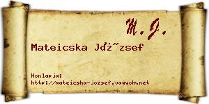 Mateicska József névjegykártya